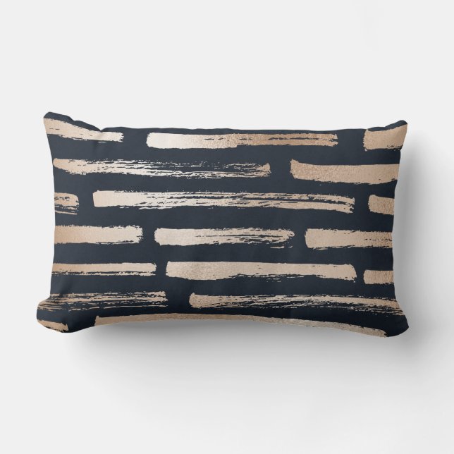 Coussin lombaire réversible de rayure crème de (Recto)