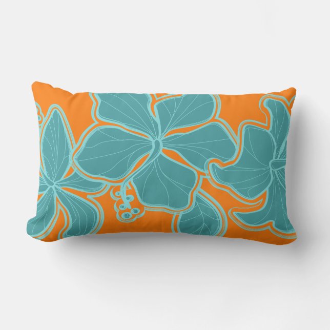 Coussin lombaire réversible hawaïen de ketmie de (Recto)