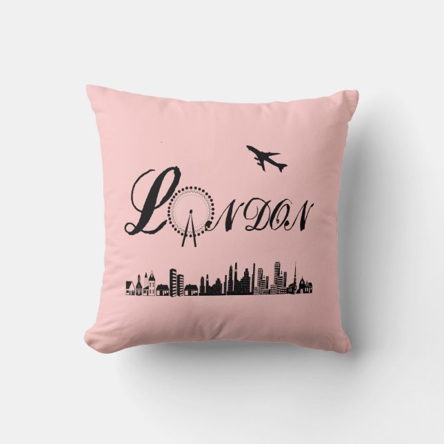 Coussin London Eye British Thème Pink Coussin/Cushion (Recto)