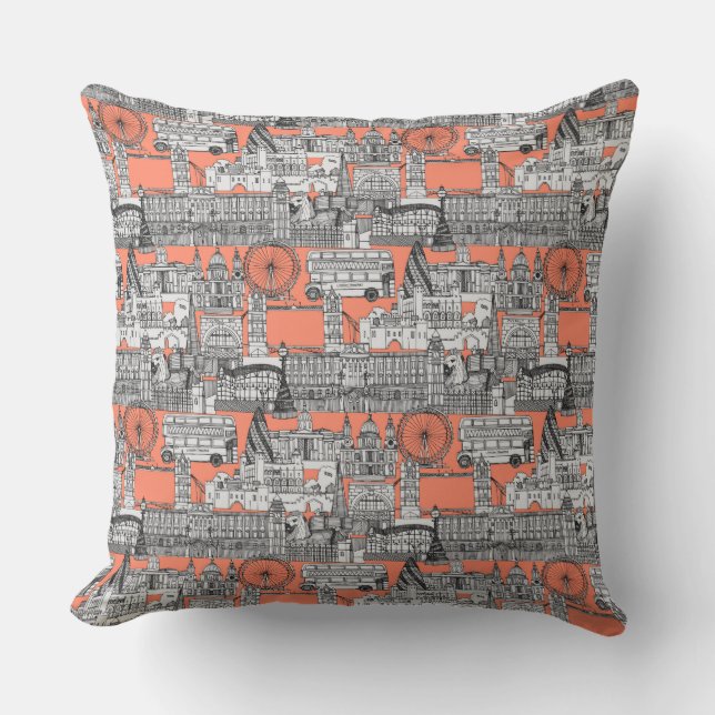 Coussin Londres pêche (Recto)