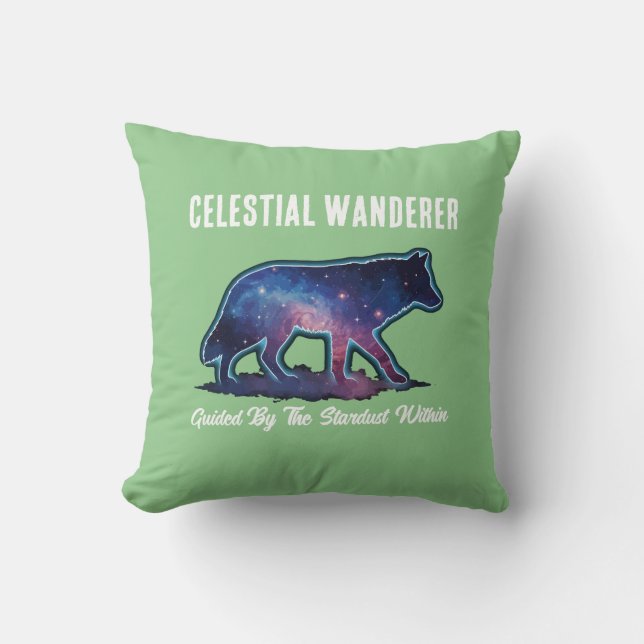 Coussin Lone Galaxy Wolf Silhouette (Recto)