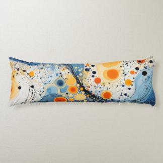 Coussin long Abstrait Vagues Bleu et Orange