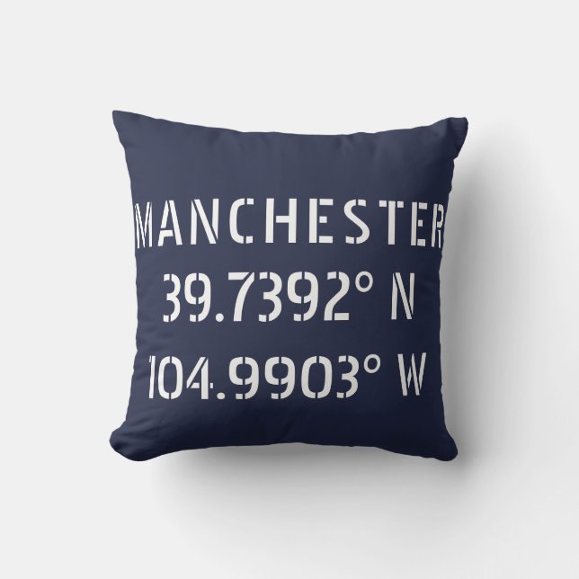 Coussin Longitude de la latitude de Manchester (Recto)