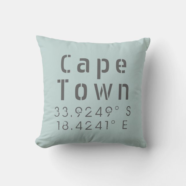 Coussin Longitude de la latitude du Cap (Recto)