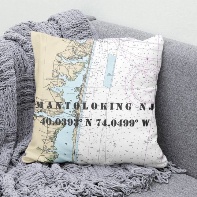 Coussin Longitude de la latitude du graphique nautique : N (Créateur téléchargé)
