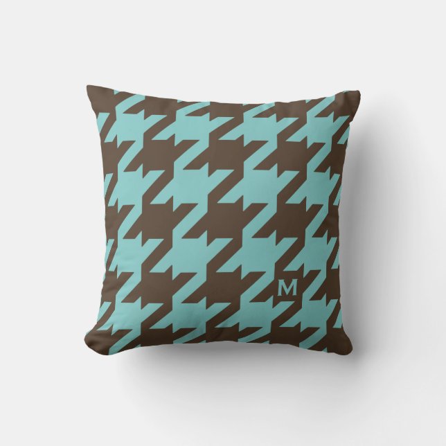 Coussin Longueur turquoise brune moderne et audacieuse ave (Recto)