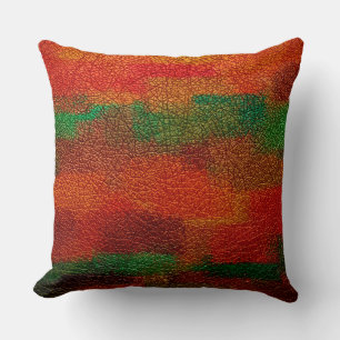 Coussin Look en cuir coloré