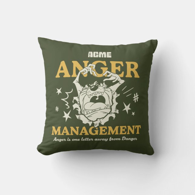 Coussin LOONEY TUNES™ Gestion de la colère de |TAZ™ ACME (Recto)