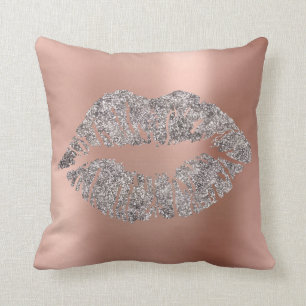 Coussin L'or de rose de rose rougissent métallique gris d