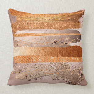 Coussin L'or du cuivre frappe la texture du glamour