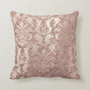 Coussin L'or nacré de rose de rose de damassé en métal