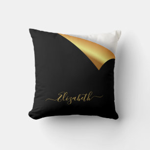 Coussin L'or noir déchirer le nom moderne élégant