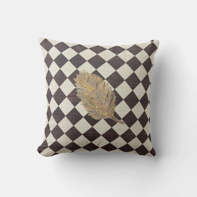 Coussin L'oreiller à lancer de feuille d'or (Recto)