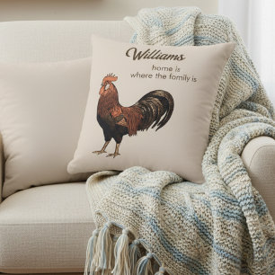 Coussin L'oreiller décoratif Coq où la famille est chez el