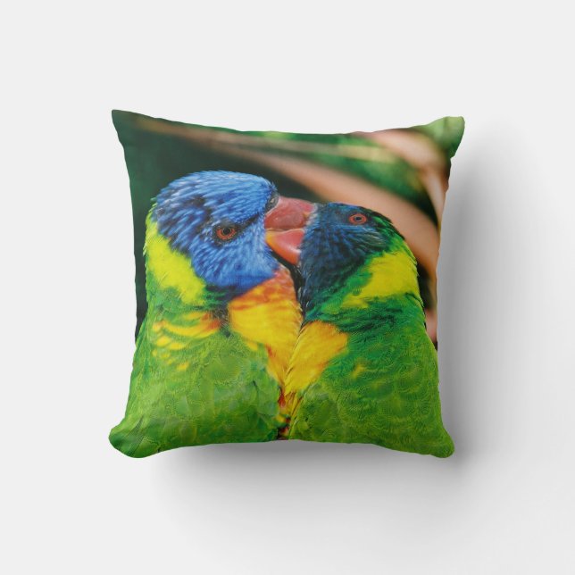 Coussin Lorikeets dans l'amour (Recto)
