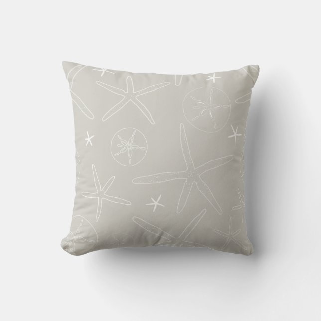 Coussin Lot de mer gris et Dollar de sable (Recto)