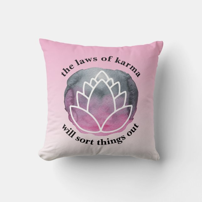 Coussin Lotus blancs Lows of Karma Citation inspirationnel (Recto)