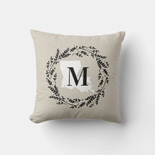 Coussin Louisiana Rustic Wreath Monogram Jeu d'oreiller