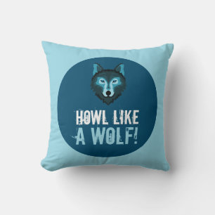 Coussin Loup bleu, Howtel Like a Wolf