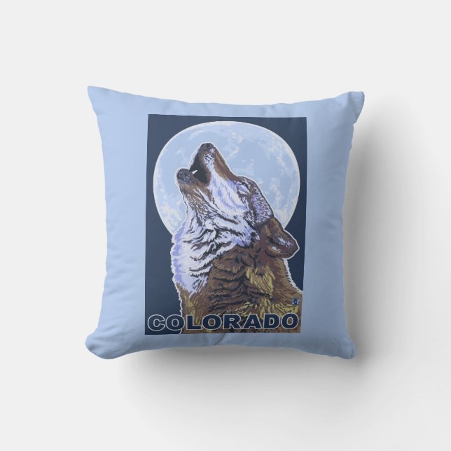 Coussin Loup gris HowlingColorado (Recto)