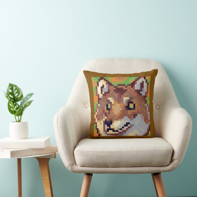 Coussin Loup, Pixel Art, pixelart (Chaise)