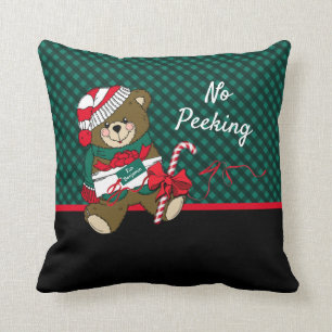 Coussin L'Ours De Noël Pas De Parcours Vert De Pékin Perso