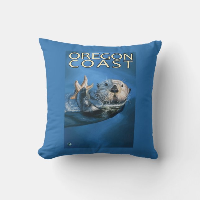 Coussin Loutre de mer de côte de l'Orégon (Recto)