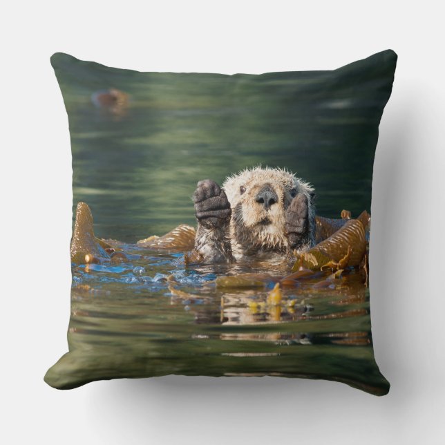 Coussin Loutre de mer de ondulation (Recto)