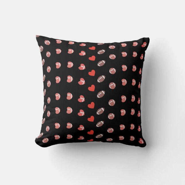 Coussin Love American Football - Gridiron Fans Heart (Recto)