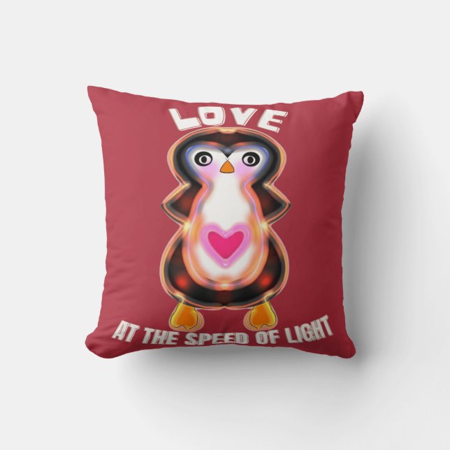 Coussin Love at the Speed of Light Penguin Gift (Recto)