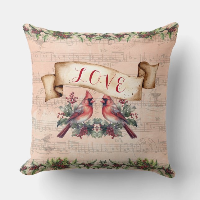 Coussin Love, Bells, Music & Paris Postmark (Recto)