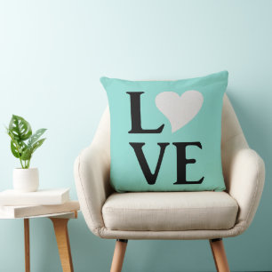 Coussin Love Bride & Co Turquoise Blue Mariage Décor