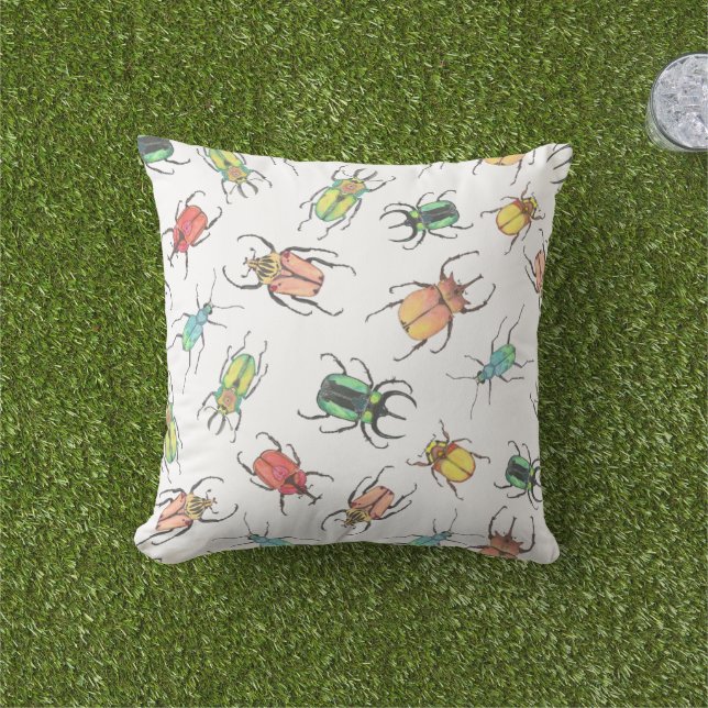 Coussin Love Bug Beetles mignonne (Herbe)