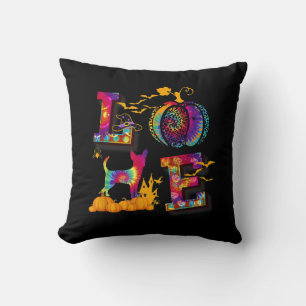 Coussin Love Chihuahua Tie Dye Citrouille Costume Hallowee