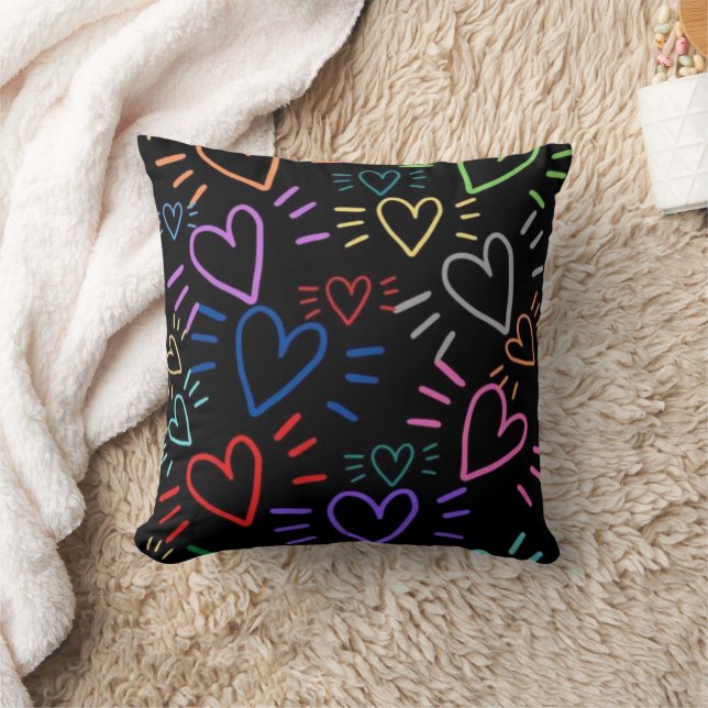 Coussin Love Colored Hearts (Couverture)