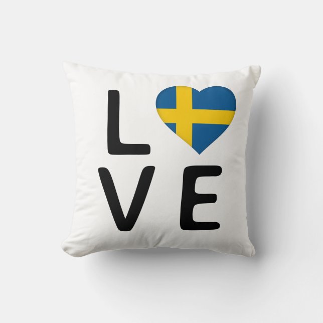 Coussin Love - Drapeau Suède (Recto)