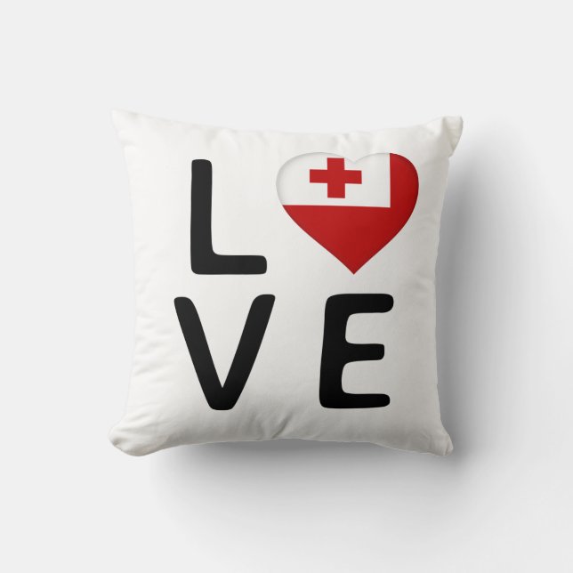 Coussin Love - Drapeau Tonga (Recto)
