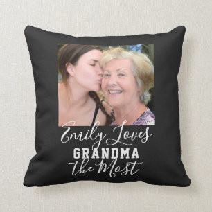 Coussin LOVE GRANDMA LA Fête des mères photo la plus perso
