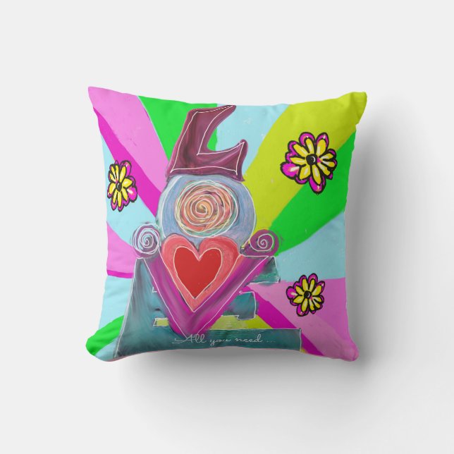 Coussin Love Graphic Typographie Imprimer (Recto)
