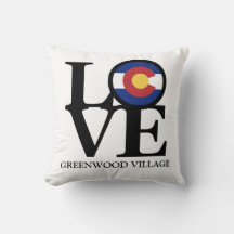 LOVE Greenwood Village Colorado Jeter l'oreiller
