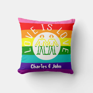 Coussin Love is Love Typography Gay pride LGBT Rainbow