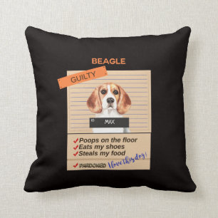 Coussin Love My Beagle Despite Bad Habits                 