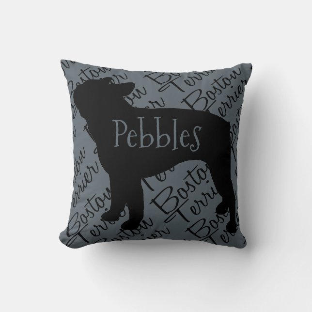 Coussin Love My Boston Terrier Dog (Recto)