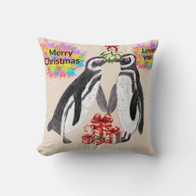 Coussin Love Penguin (Recto)