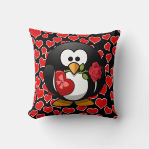 Coussin Love Penguin Avec Cadeaux Valentin