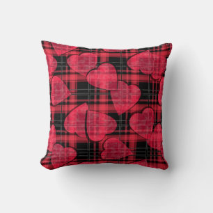 Coussin Love plaid