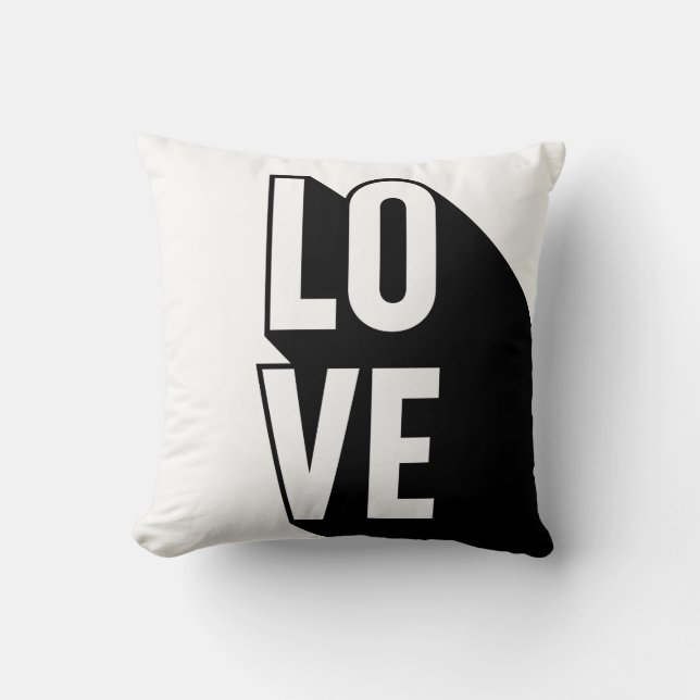 Coussin Love Retro Long Shadow Typographie (Recto)