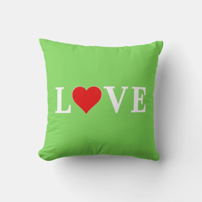Coussin LOVE Trending Lime Green Moderne Élégant (Recto)