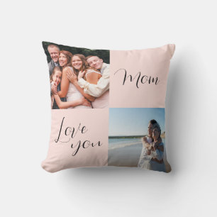 Coussin "Love you Mom" cadeau photo sentimental pour les m
