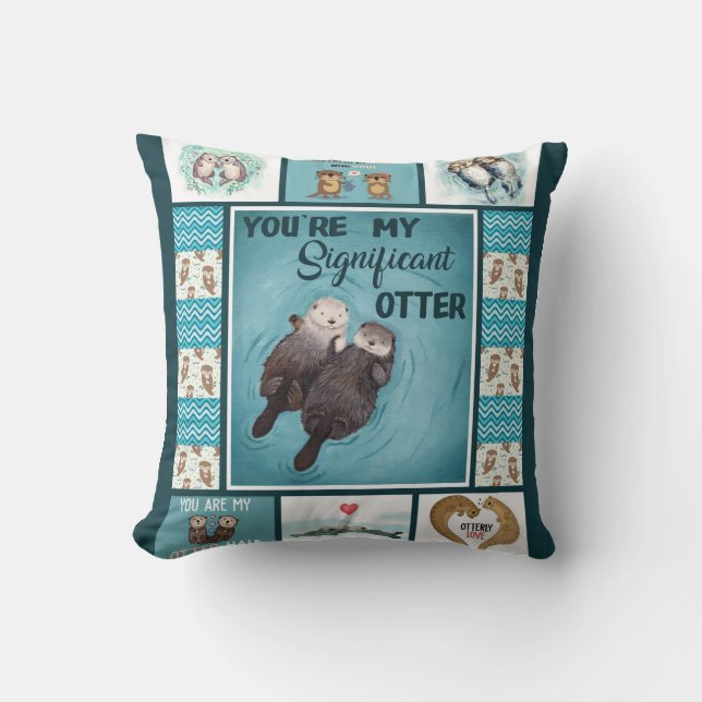 Coussin Lover| Otterly In Love With You (Recto)
